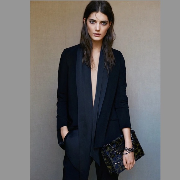 All Saints Blazer with Attached Satin Scarf - Picture 1 of 16